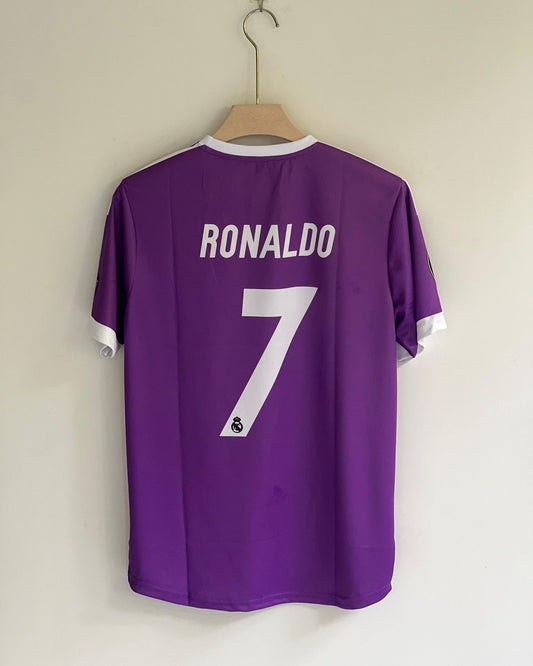 Real madrid 2017-18 Away Ronaldo half sleeves retro