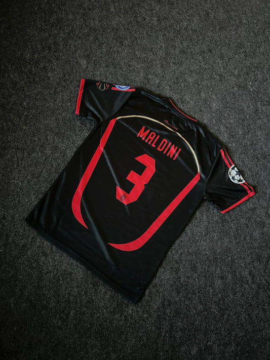 Ac milan away black Maldini half sleeves retro sublimation