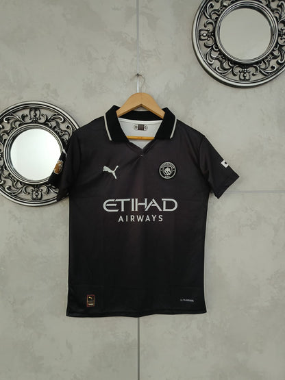 Manchester City half sleeves 25-26 away kit plain back
