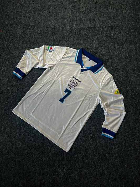 England home Beckham full sleeves collar retro embroidery