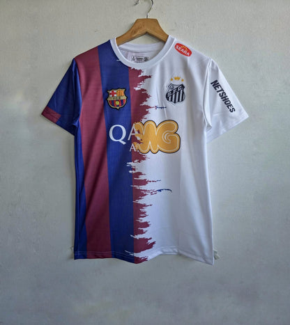 Fc Barcelona X Santos Fc neymar special edition half sleeves kit